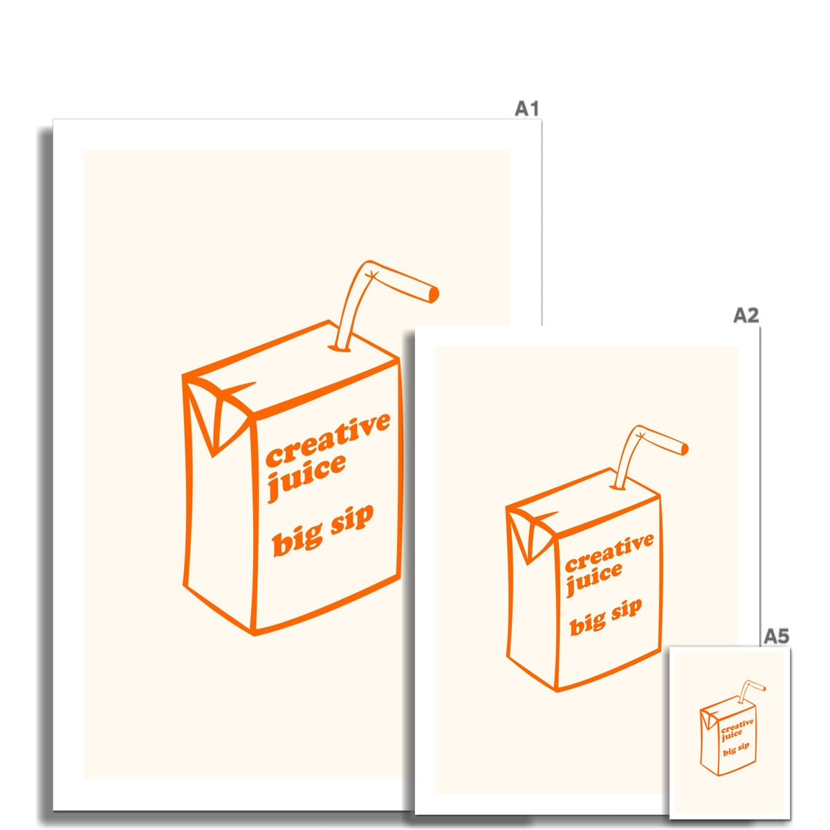 Creative Juice Big Sip Poster Print Wall Art Funny Cute Gift Inspirational Mantra Artist Writer Meme Wall Art Poster