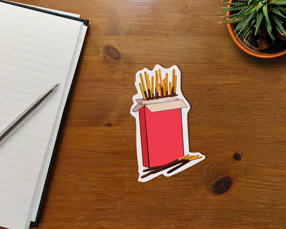 Chocolate Sticks Waterproof Sticker Vinyl Kisscut 3x4” Gift Birthday Skateboard Laptop Notebook Food Snack Japan Japanese Cute Kawaii