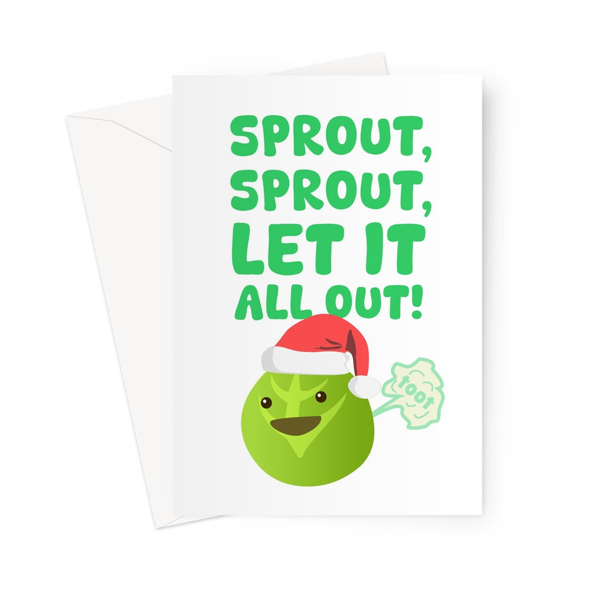 Sprout, Sprout, Let It All Out! Funny Christmas Fart Dad Joke Xmas Food Song Greeting Card