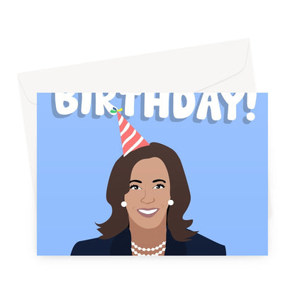 Ha Ha Happy Birthday Funny Kamala Harris Politics USA Laughing Meme Greeting Card