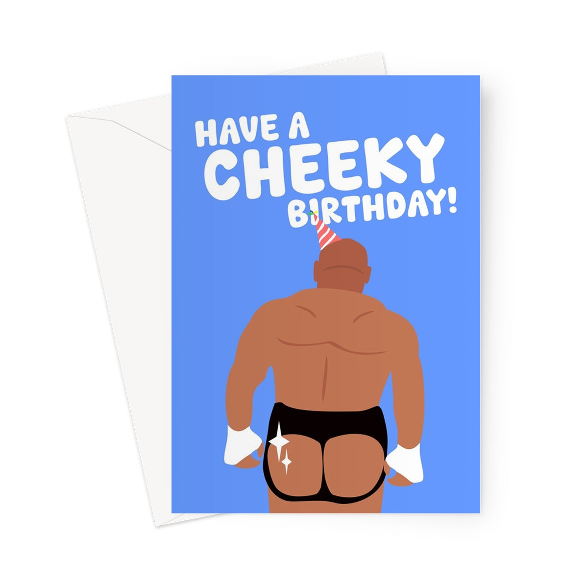 Have a Cheeky Birthday! Mike Tyson Jake Paul Boxing Fight Funny Greeting Card