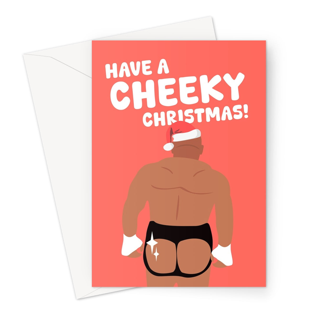 Have a Cheeky Christmas! Mike Tyson Jake Paul Boxing Fight Funny Greeting Card