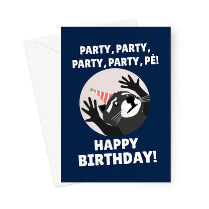 Party Party Birthday Raccoon Pedro Tiktok Dancing Meme Funny Greeting Card