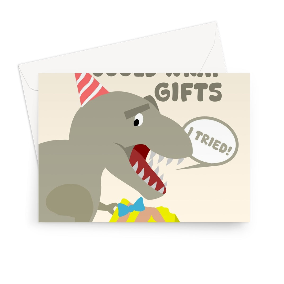 A Trex Could Wrap Gifts Better Than Me Funny Birthday Card Dinosaurs Tyrannosaurus Present Short Arms  Greeting Card