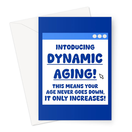 Introducing Dynamic Aging! Funny Oasis Tickets Meme Birthday Increase Greeting Card