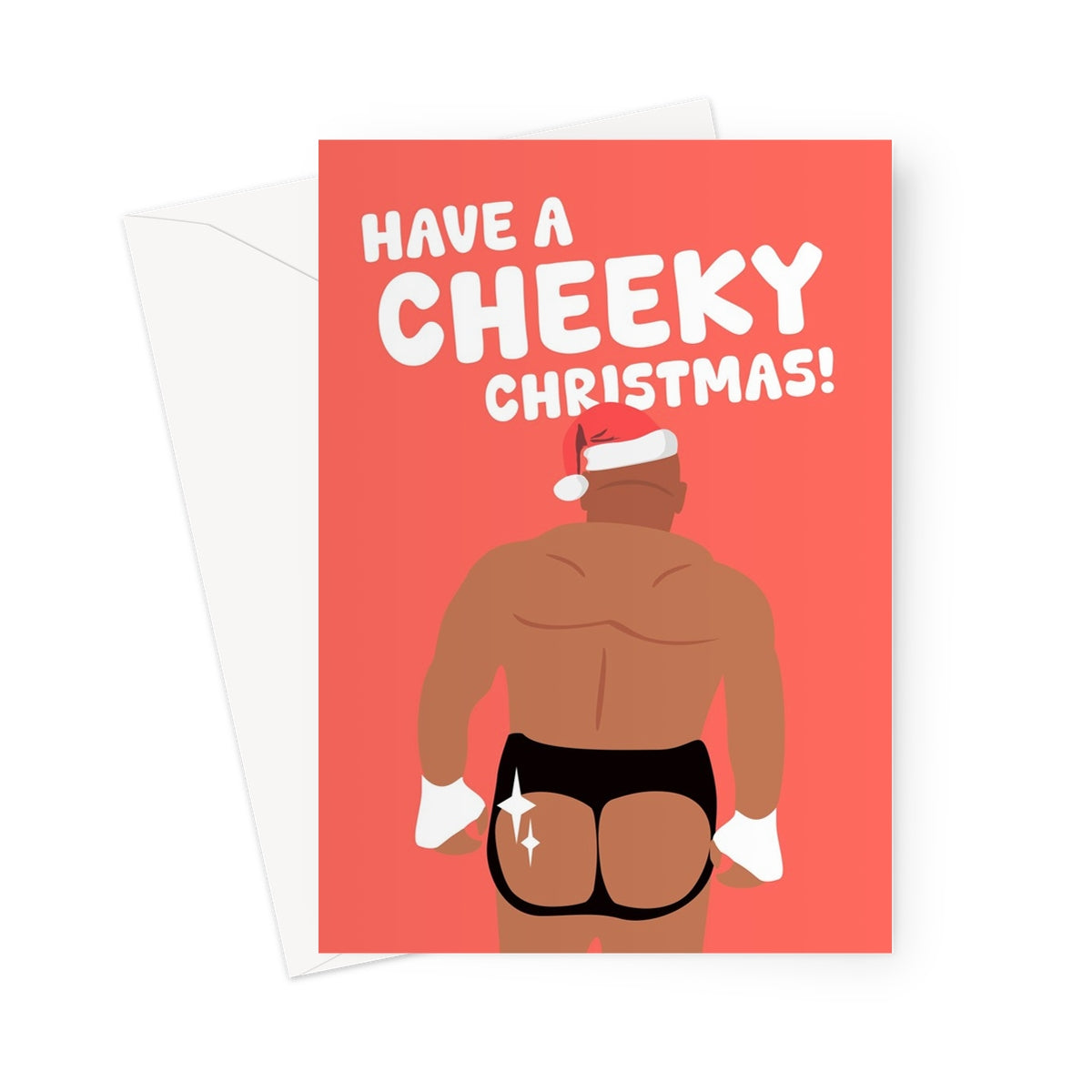 Have a Cheeky Christmas! Mike Tyson Jake Paul Boxing Fight Funny Greeting Card