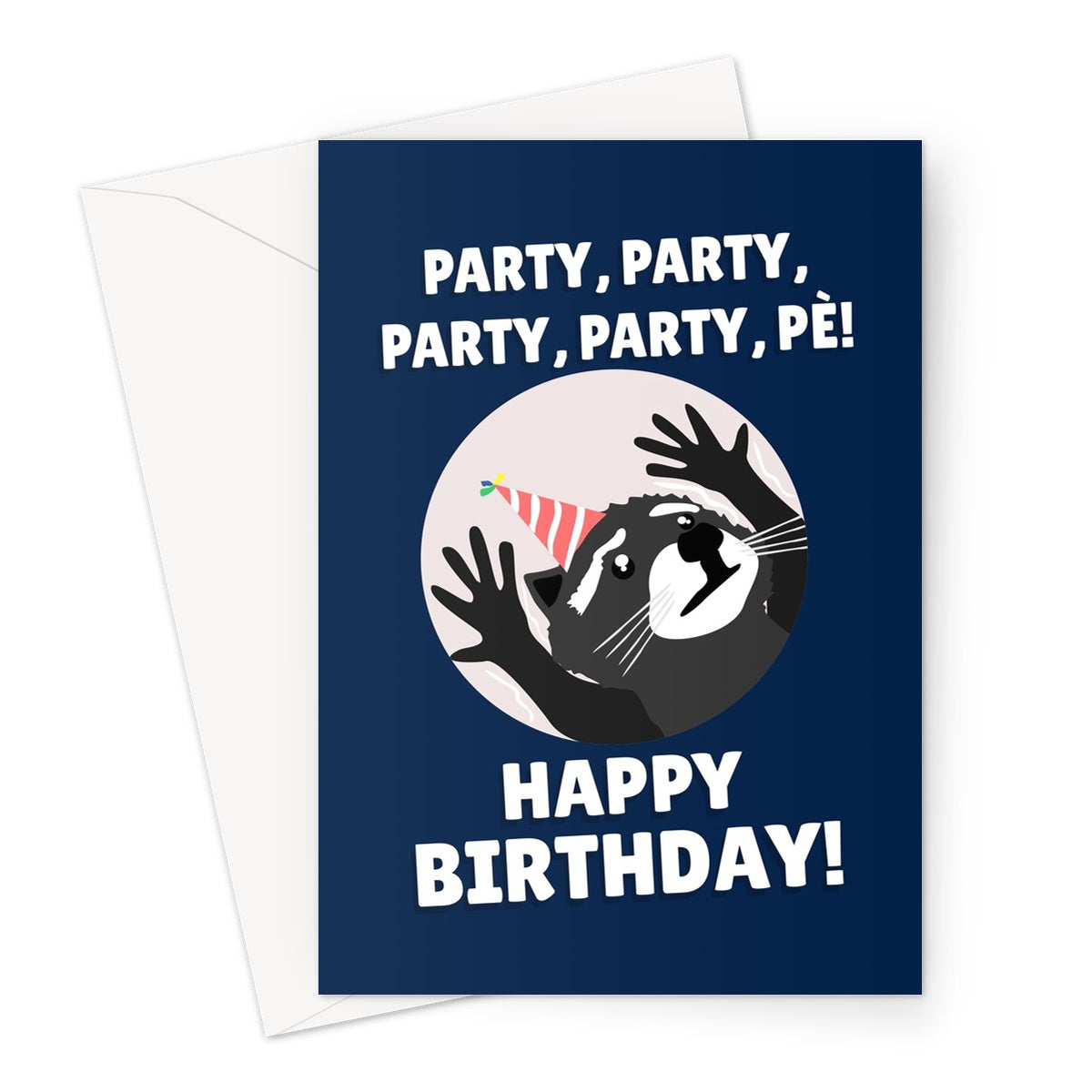 Party Party Birthday Raccoon Pedro Tiktok Dancing Meme Funny Greeting Card