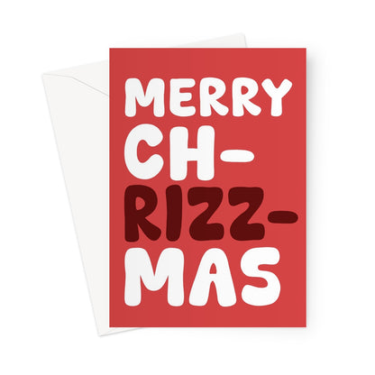 Merry ChRIZZmas Funny Slang Brain Rot Pun Genz Z Christmas Rizz Greeting Card