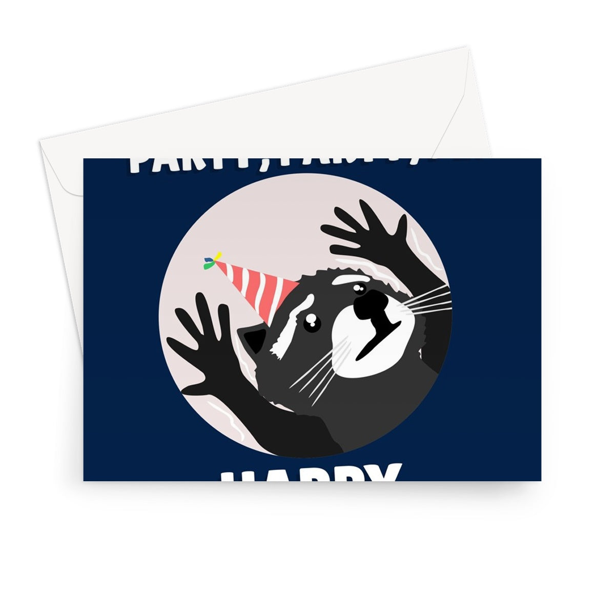 Party Party Birthday Raccoon Pedro Tiktok Dancing Meme Funny Greeting Card