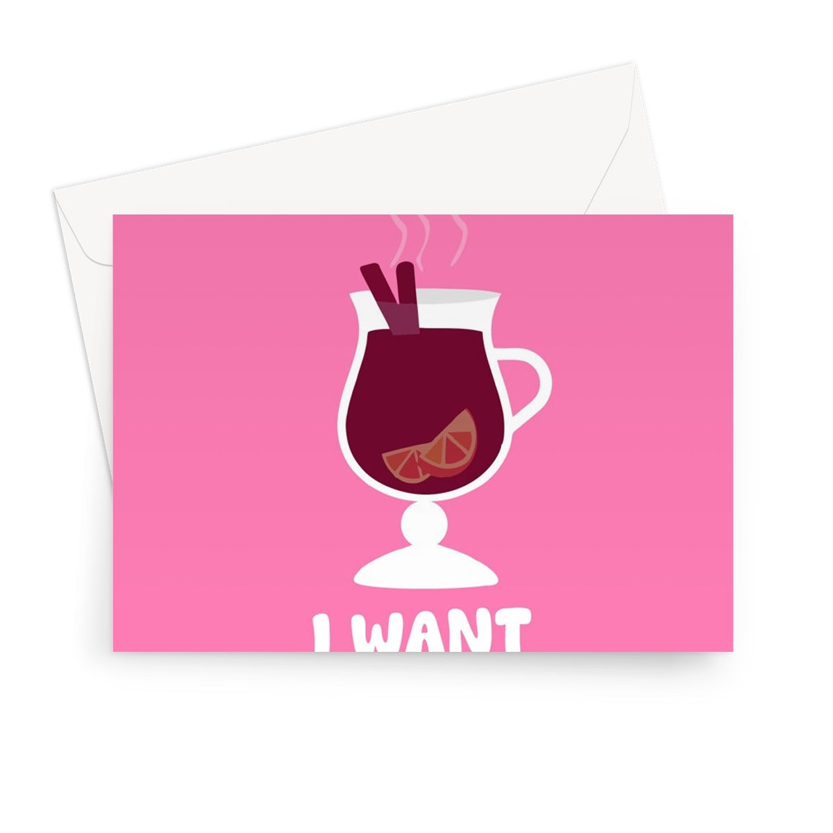 I Want Mulled Wine Hot To Go Chappell Roan Christmas Funny Fan Greeting Card