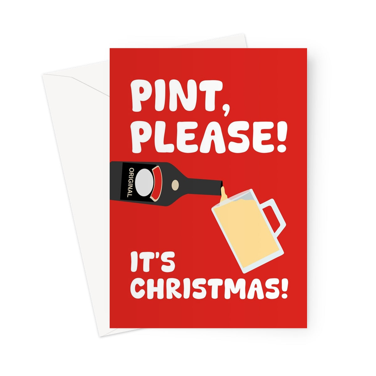 Pint Please It's Christmas! Irish Cream Alcohol Gift Funny Xmas Drink Spirit  Greeting Card