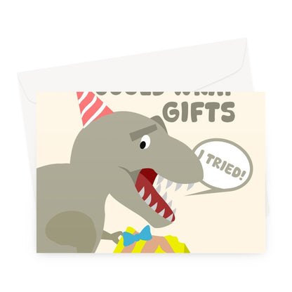 A Trex Could Wrap Gifts Better Than Me Funny Birthday Card Dinosaurs Tyrannosaurus Present Short Arms  Greeting Card