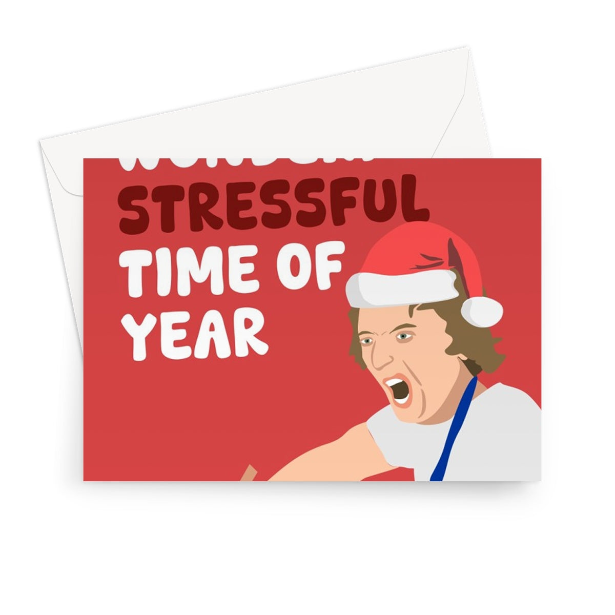 It's The Most Stressful Time Of The Year Funny Christmas Tv Fan Bear Carmy Cooking Dinner Greeting Card