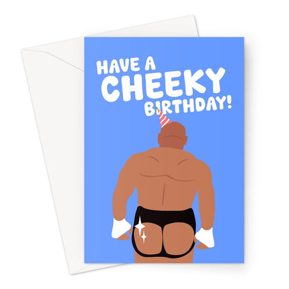 Have a Cheeky Birthday! Mike Tyson Jake Paul Boxing Fight Funny Greeting Card