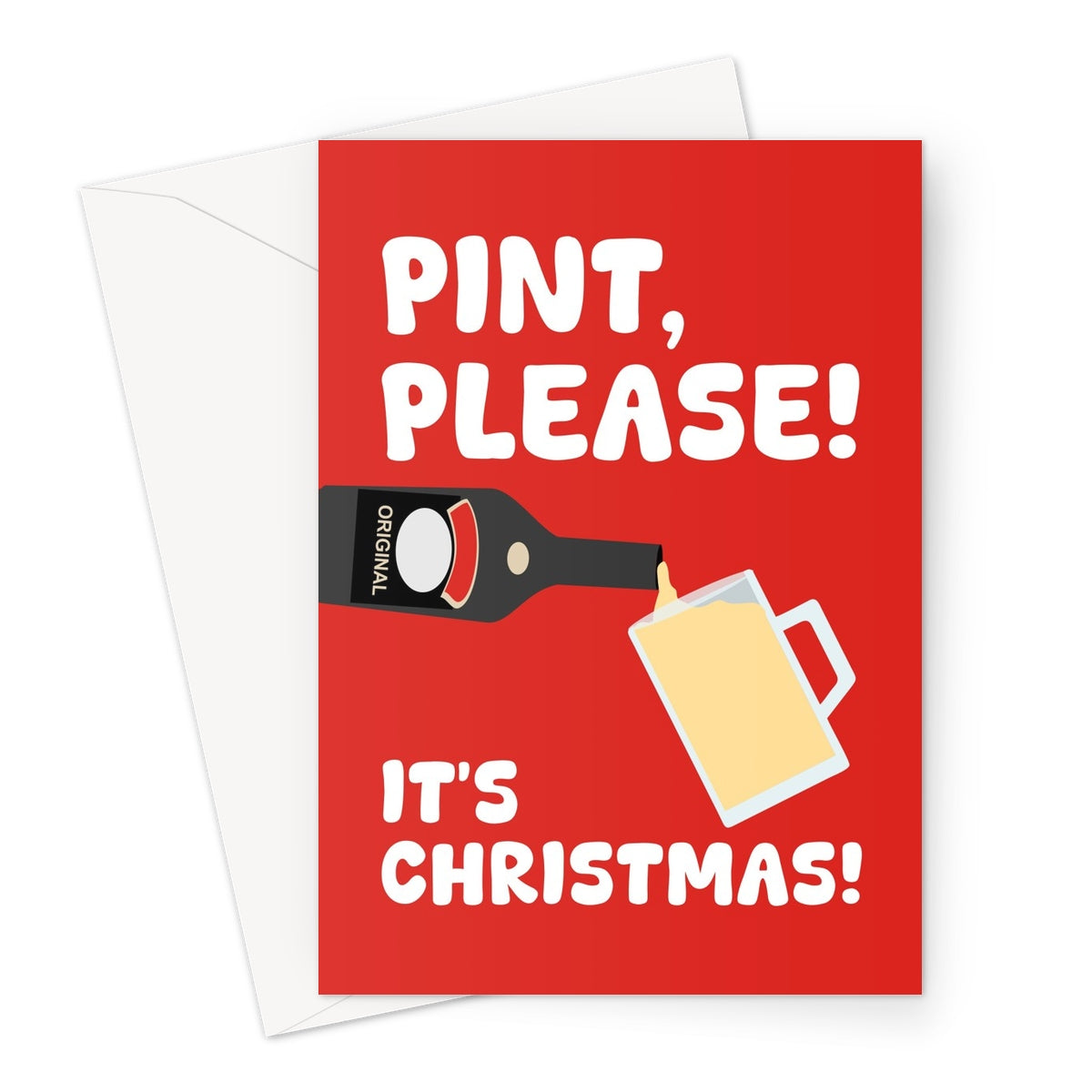 Pint Please It's Christmas! Irish Cream Alcohol Gift Funny Xmas Drink Spirit  Greeting Card