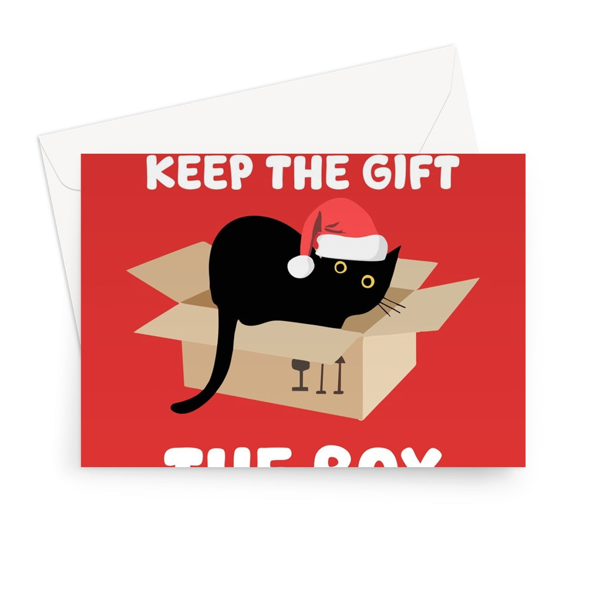 You Can Keep The Gift, The Box Is Mine! Funny Cat Christmas Cute Pet Greeting Card