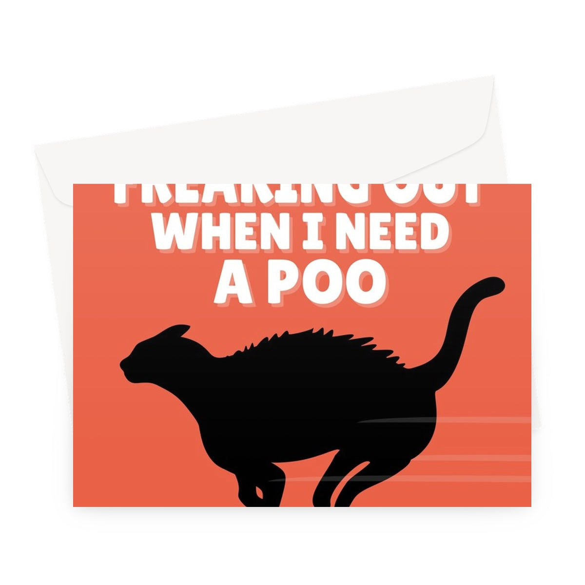 Sorry For Freaking Out When I Need A Poo From The Cat Mother's Day Funny Pet Kitty Kitten Owner Scared Running Zoomies Greeting Card