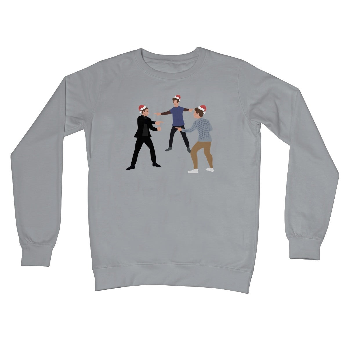 Spider Pointing Meme Christmas Jumper Sweater Funny Film Movie Andrew Garfield Tobey Maguire Tom Holland Fan Gift Crew Neck Sweatshirt