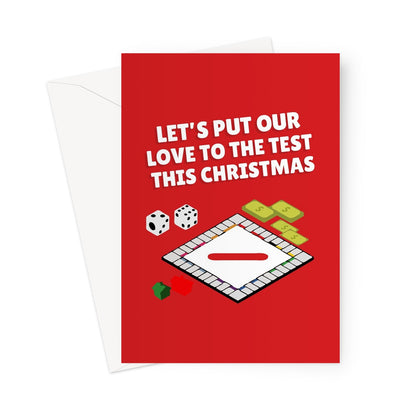 Let's Put Our Love To The Test This Christmas Funny Board Games Xmas Play Arguments Competitive  Greeting Card