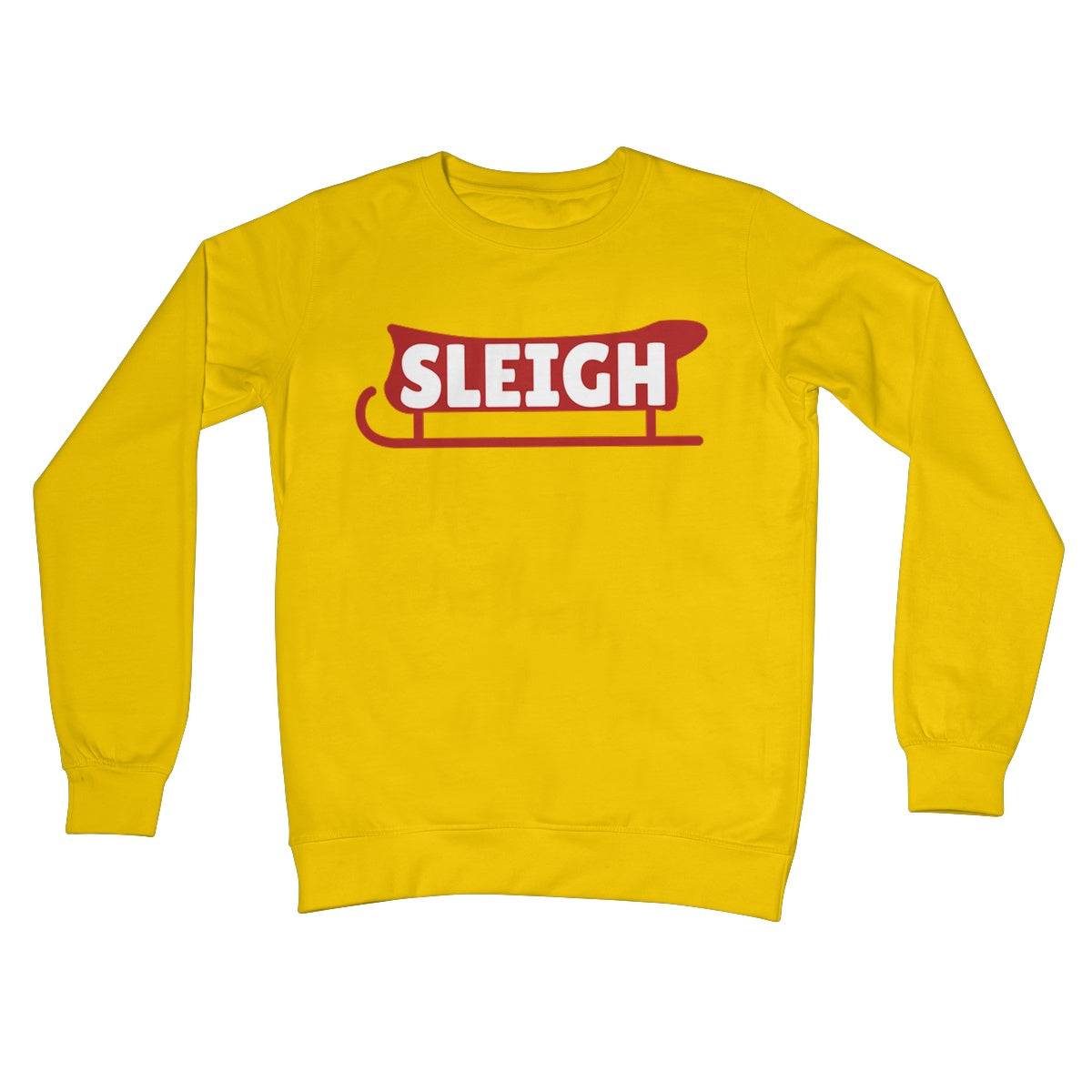 Sleigh Slay Funny Phrase NEW Quote Christmas Xmas Gift Camp Pun Santa Claus Crew Neck Sweatshirt