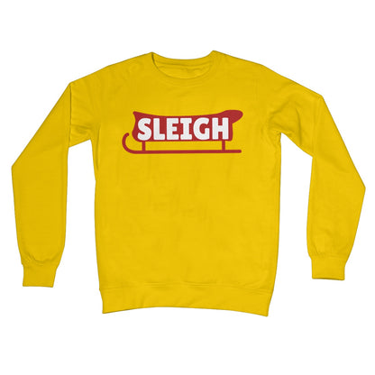 Sleigh Slay Funny Phrase NEW Quote Christmas Xmas Gift Camp Pun Santa Claus Crew Neck Sweatshirt