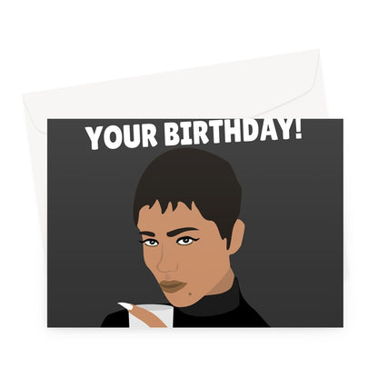 Zoe Kravitz Your Birthday! Cat Film Movie Fan Celebrity Bat Icon Greeting Card