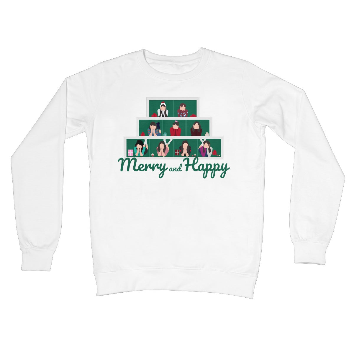 Merry and Happy Twice Fan Funny Christmas Jumper Kpop Music Gift Crew Neck Sweatshirt