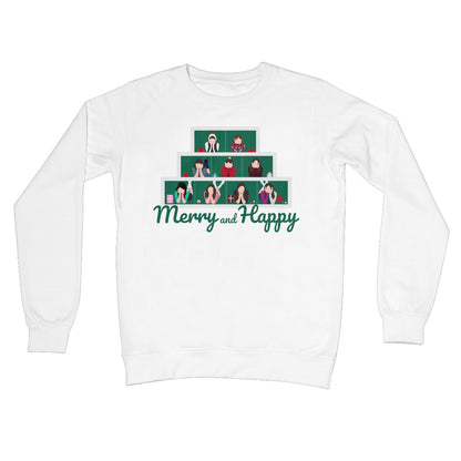 Merry and Happy Twice Fan Funny Christmas Jumper Kpop Music Gift Crew Neck Sweatshirt