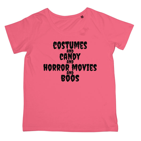 Halloween Apparel - Costumes and Candy and Horror Movies and Boos Women's Retail T-Shirt