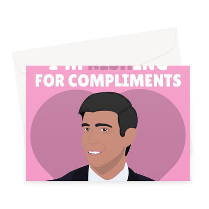 This Valentine's I'm Rishing For Compliments Funny Love Politics Tory Rishi Sunak Fishing Couples Greeting Card