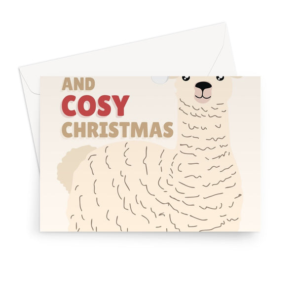 Have a Fluffy and Cosy Christmas Alpaca Animal Farm Love Hairy Llama Fan Cute Kawaii Greeting Card