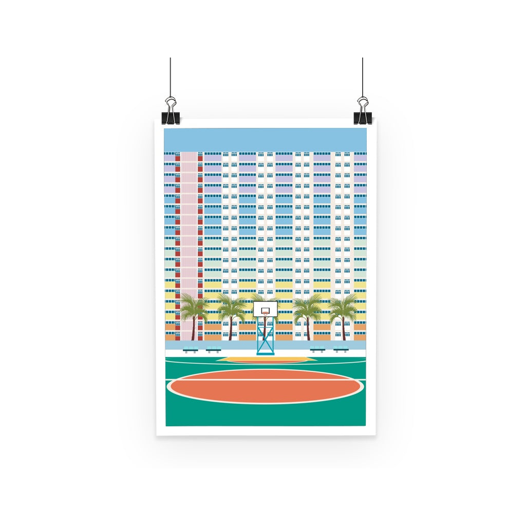 Hong Kong Choi Hung Basketball Court Minimal Poster