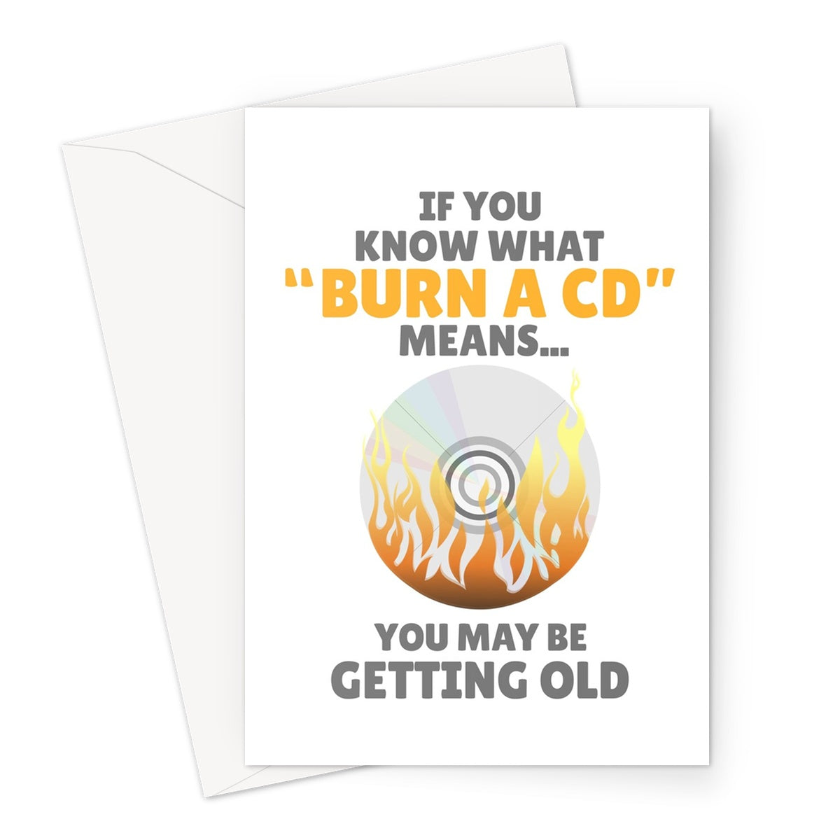 If You Know What Burn A CD Means You May Be Getting Old Funny 90s 2000s Birthday Music Fan Greeting Card