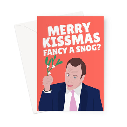 Merry Kissmas Fancy a Snog Matt Hancock Funny Christmas Xmas Card Tory Politics Greeting Card