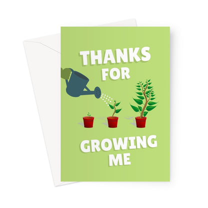 Thanks For Growing Me Mother's Day Funny Cute Gardening Birth Vegetables Plants Flowers Mum Mom Greeting Card