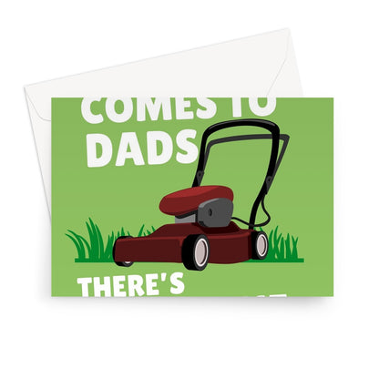 When It Comes To Dads There's Mow One Better Funny Father's Day Grass Gardener Green Pun Greeting Card