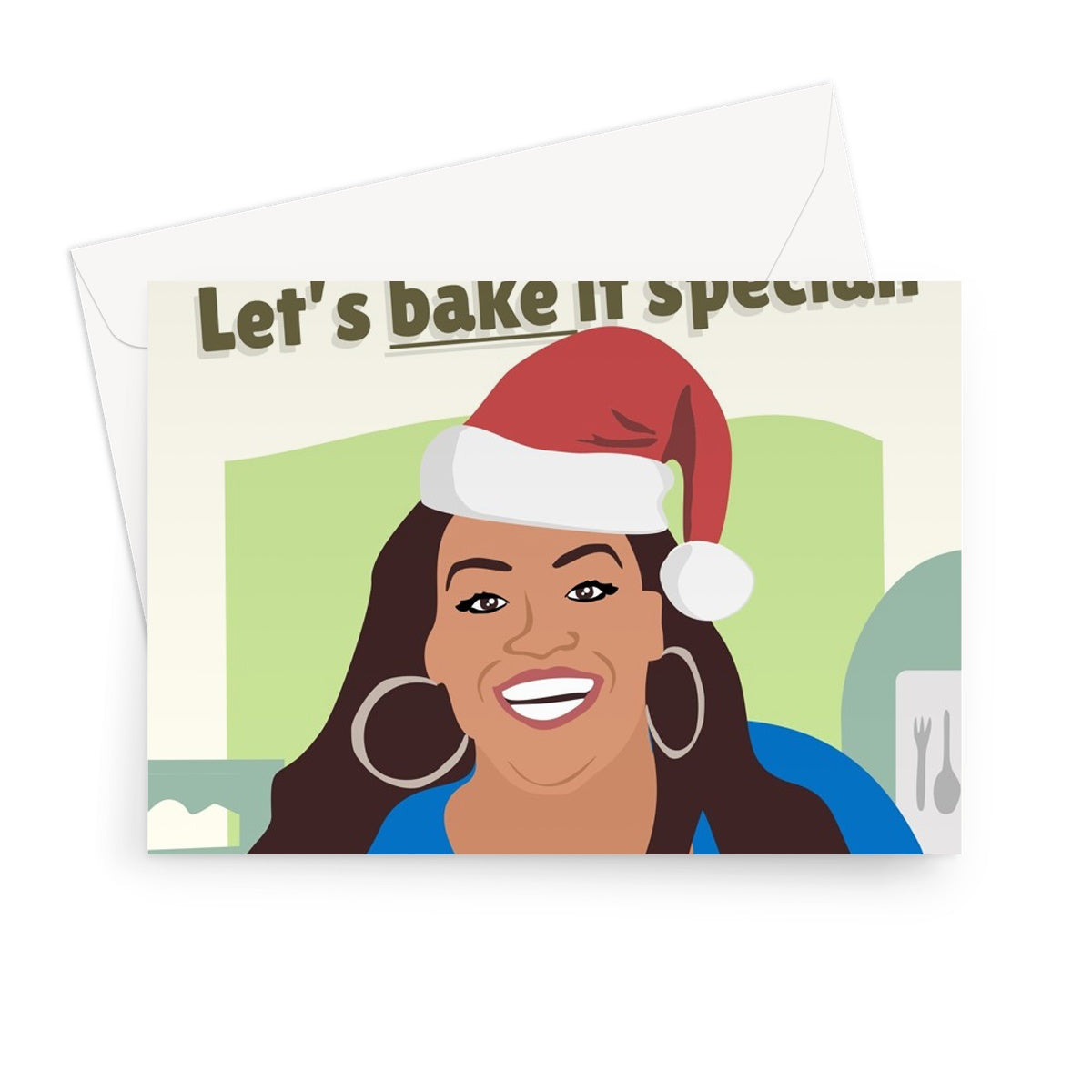 Merry Christmas Let's Bake It Special Funny Pun Alison Hammond TV Show Fan  Greeting Card