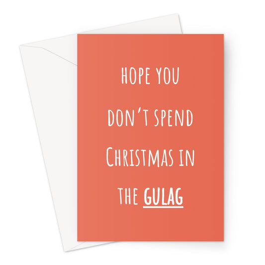 Hope You Don't Spend Christmas in the Gulag Funny Meme COD Video Game Gamer Prison Boyfriend Girlfriend Battle Royale Greeting Card