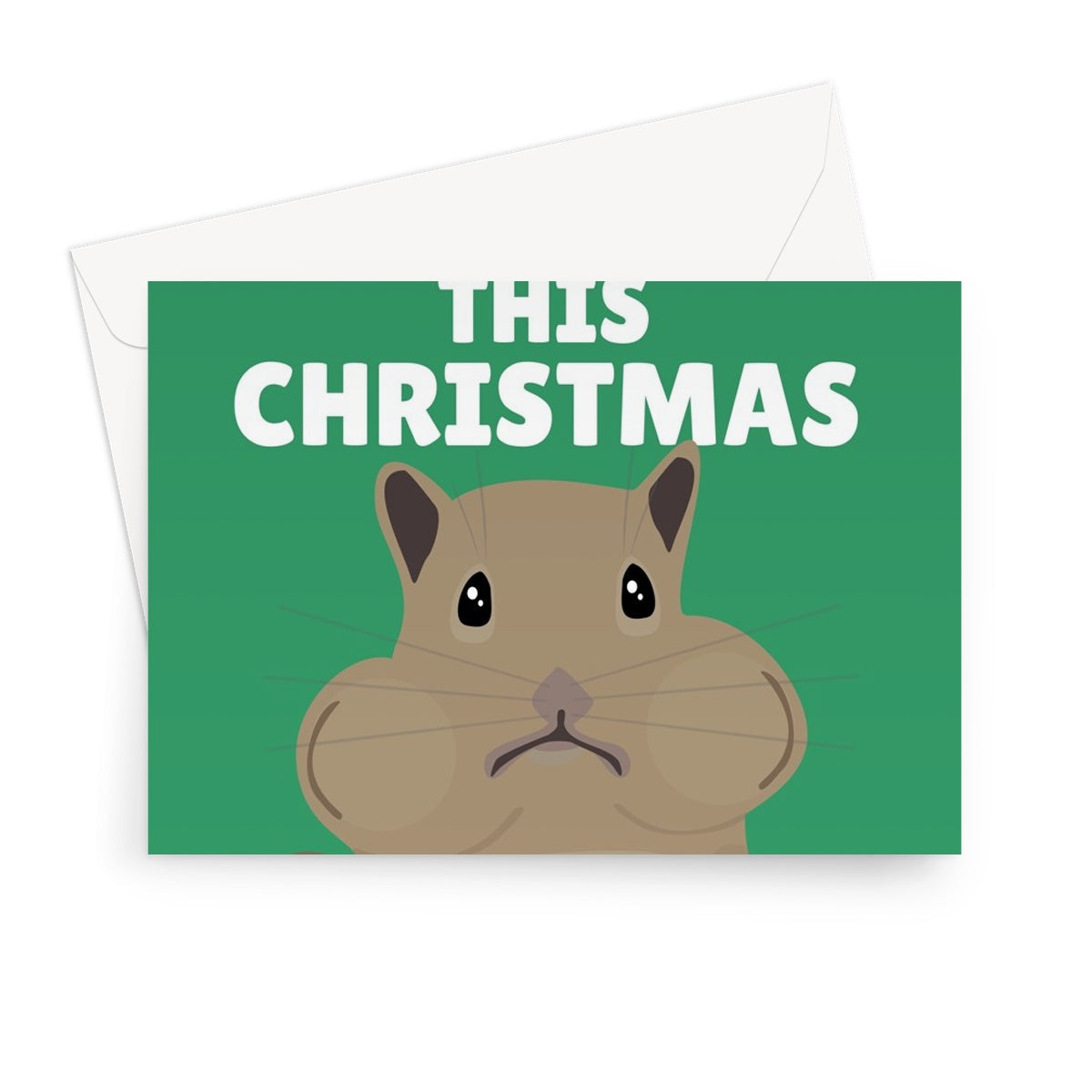 Stuff your face this Christmas funny chubby cheeks animal chipmunk squirrel food fat   Greeting Card