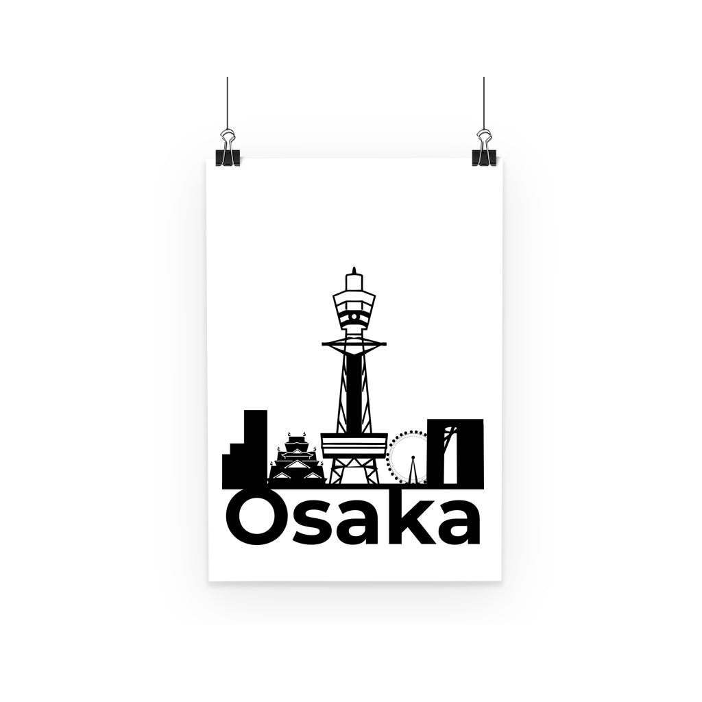 Travel Collection Homeware - Osaka City Black Print Poster