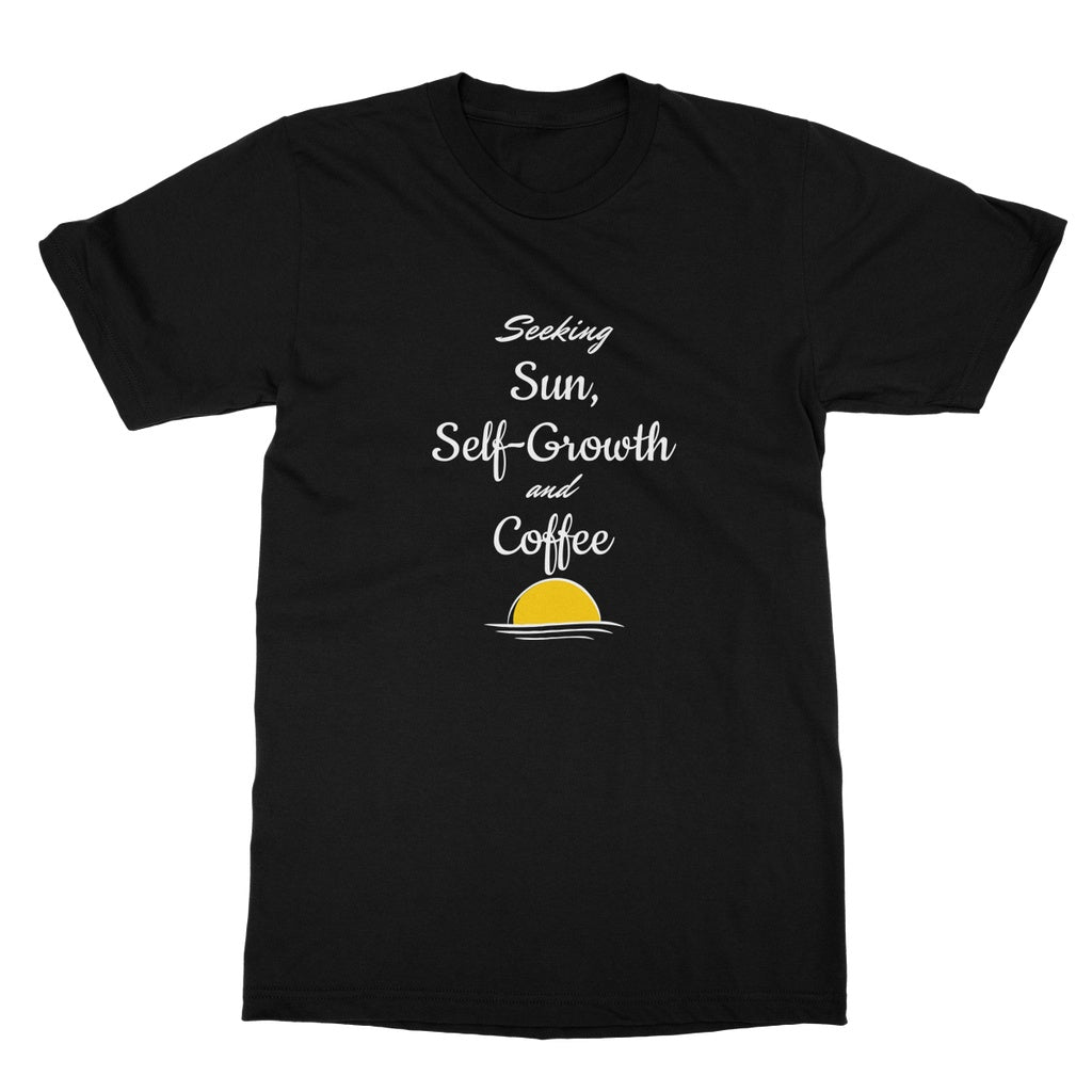 Travel Collection Apparel - 'Seeking Sun Self Growth & Coffee' T-Shirt