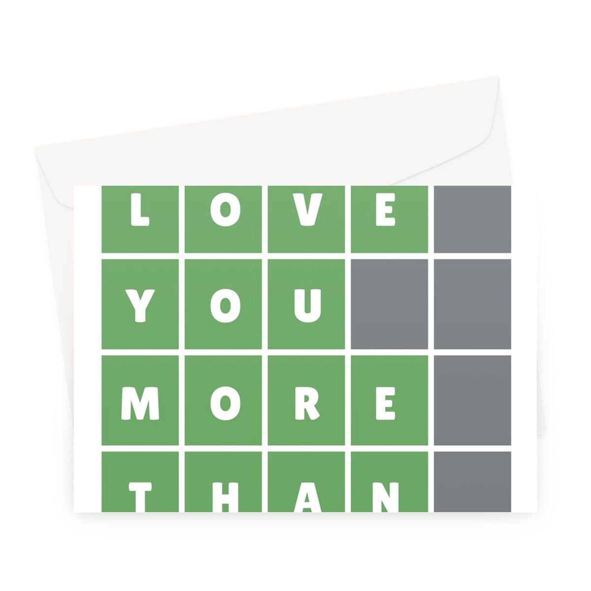 I Love You More Than Words Funny Cute Valentine's Day Anniversary Birthday Wordle App Game Greeting Card