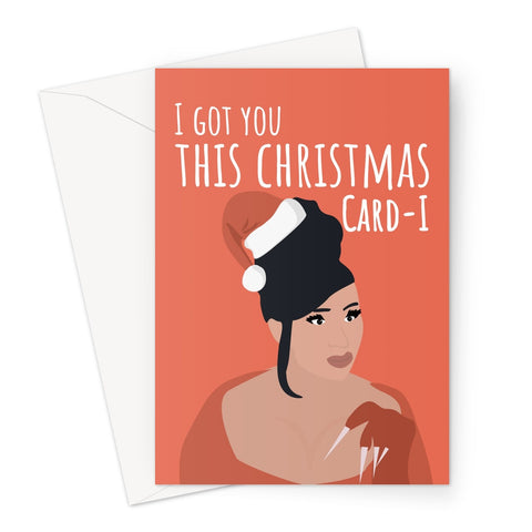 I Got You This Christmas Card-i Music Fan Cardi B Funny Pun WAP Xmas Greeting Card