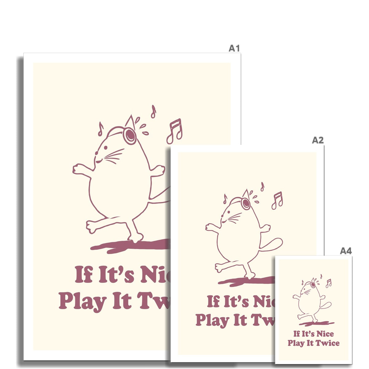 If it's nice play it twice cat  Wall Art Poster