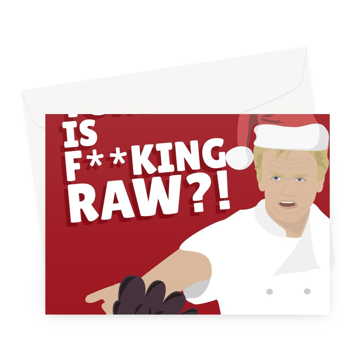 Gordon Ramsay This Turkey is F**king RAW Funny Christmas Xmas Fan TV Chef Idiot Sandwich Food Greeting Card