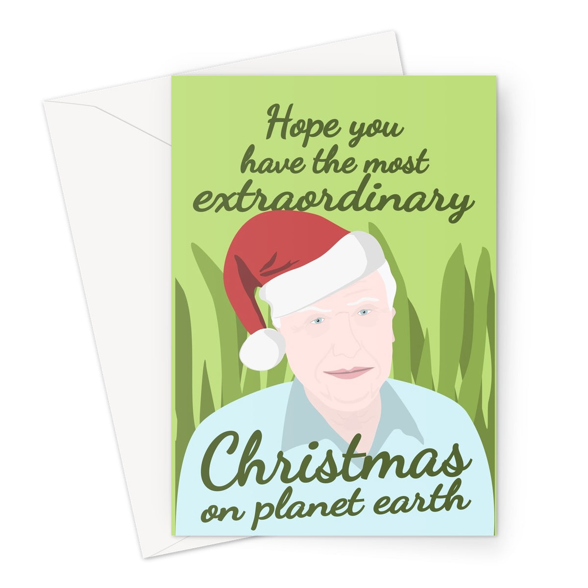 Hope You Have The Most Extraordinary Christmas On Planet Earth David Attenborough Icon Celebrity British UK Nature TV Animals Greeting Card