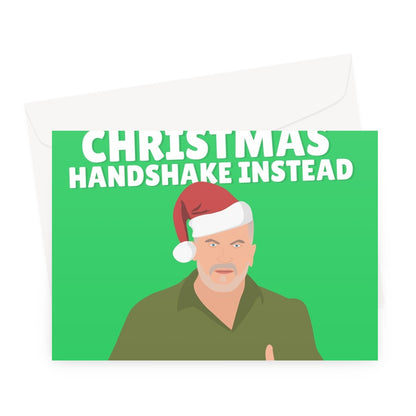 I Don't Have Much Dough So Here's a Christmas Handshake Instead Funny TV Fan Paul Hollywood Baking Cost of Living Greeting Card