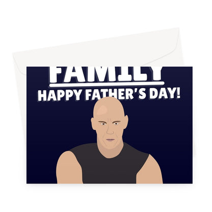 The Greatest Gift Of All Is Family, Happy Father's Day Vin Diesel Fast Fan Racing Car Movie Film Greeting Card