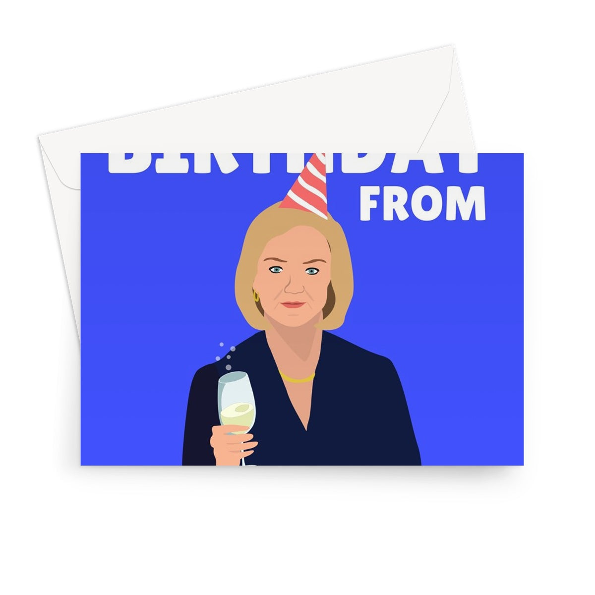 Happy Birthday From Fiz Truss Prime Minister Funny Pun Politics Liz Truss Boris Greeting Card