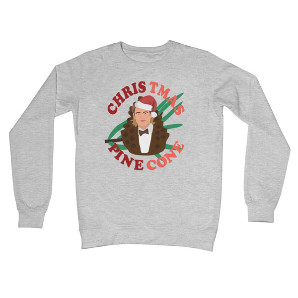 Chris Pine Christmas Pinecone Pun Funny Xmas Gift Film Celebrity Fan Silly Crew Neck Sweatshirt